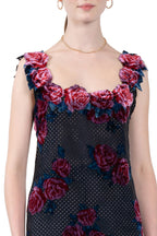 Velvet Floral Devore' Slip Dress
