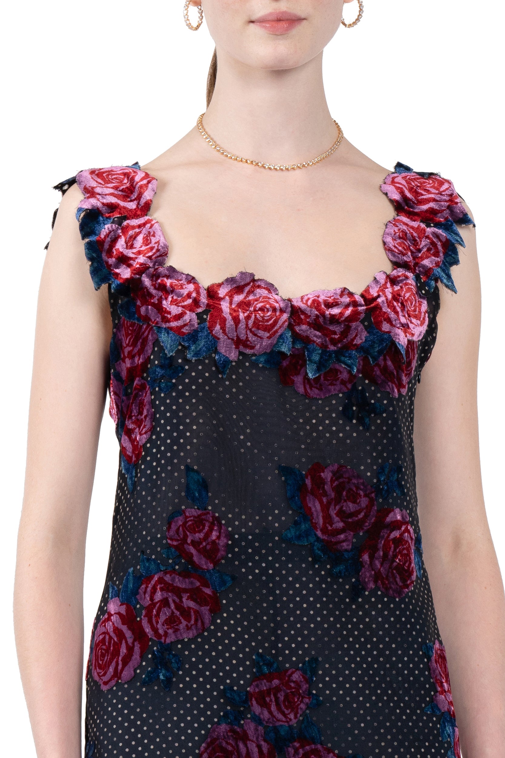 Velvet Floral Devore' Slip Dress