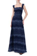 Bustier Striped Lace Dress