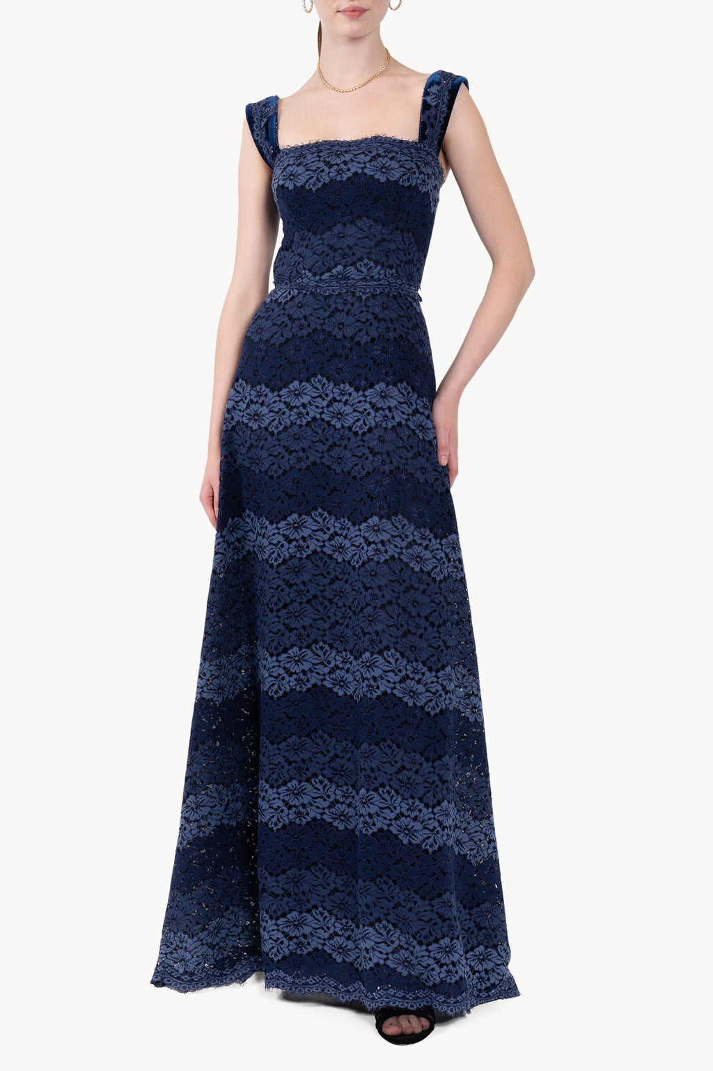 Bustier Striped Lace Dress