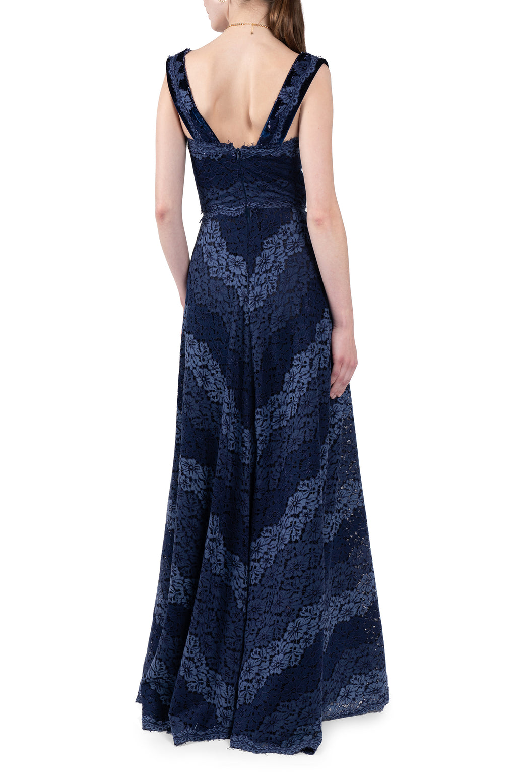 Bustier Striped Lace Dress