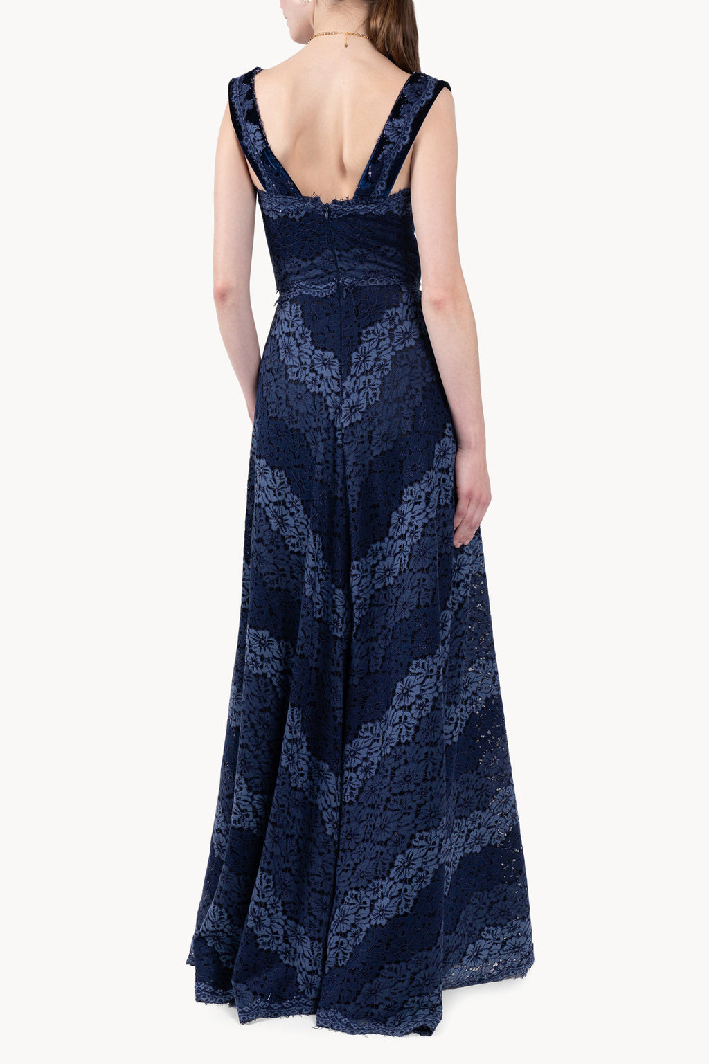 Bustier Striped Lace Dress