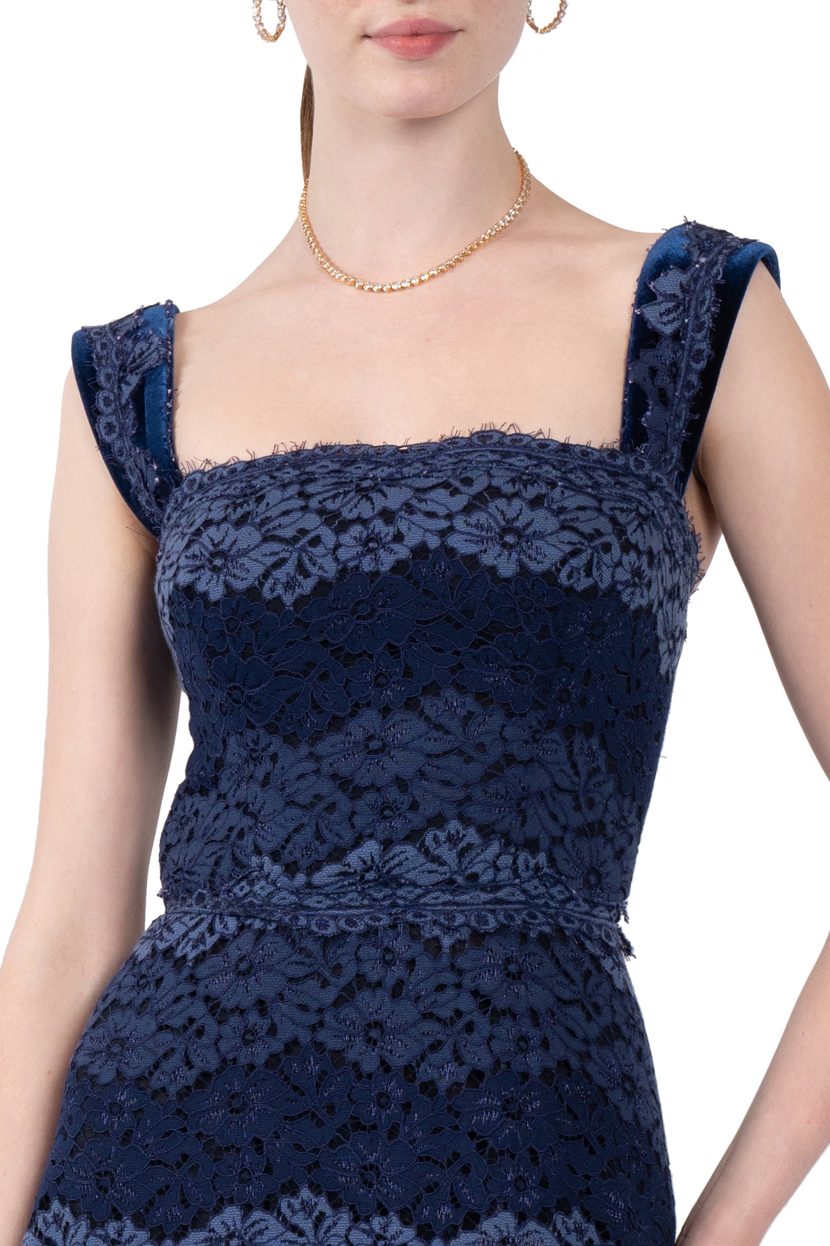 Bustier Striped Lace Dress