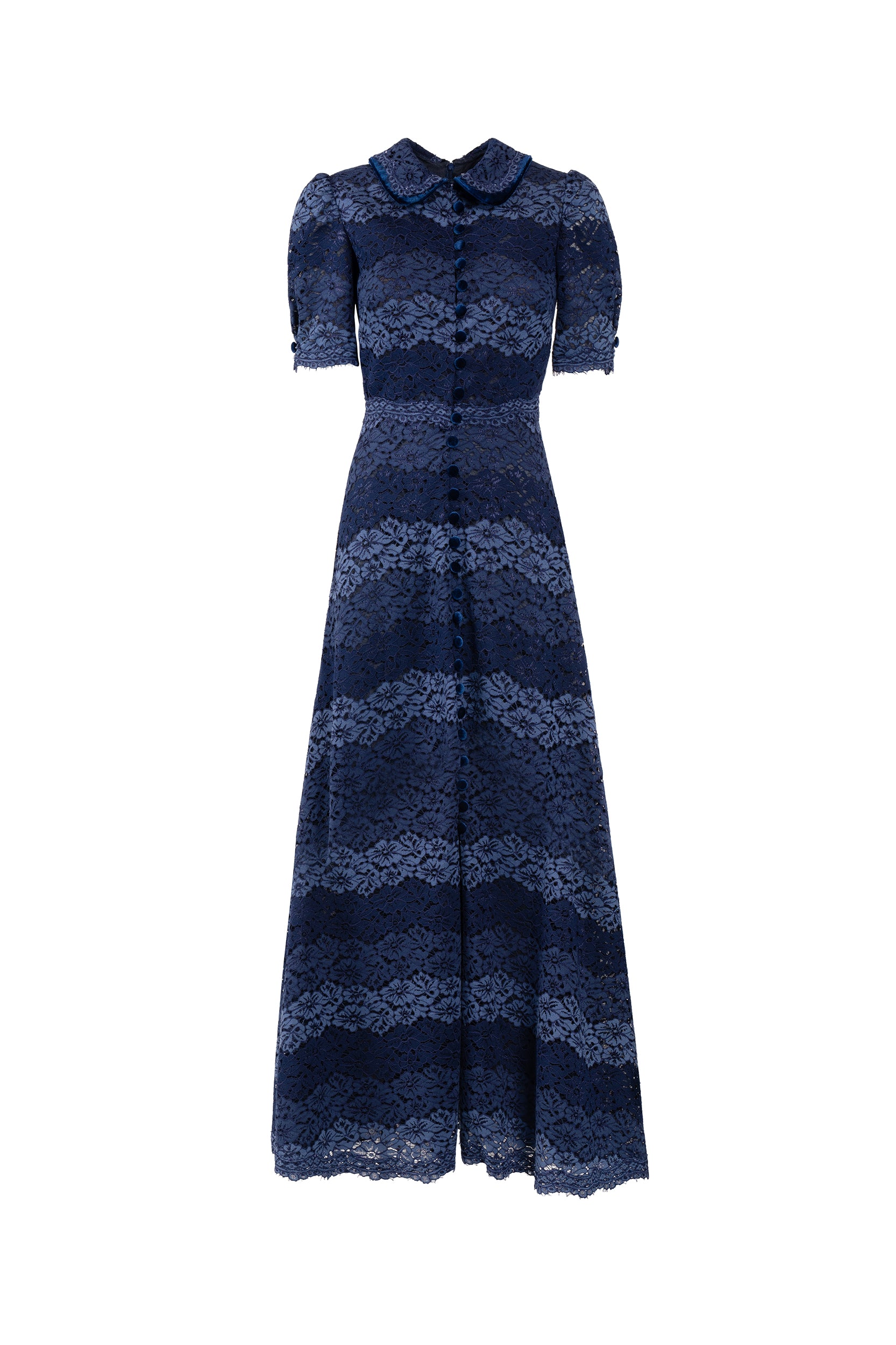Striped Lace Dress With Band