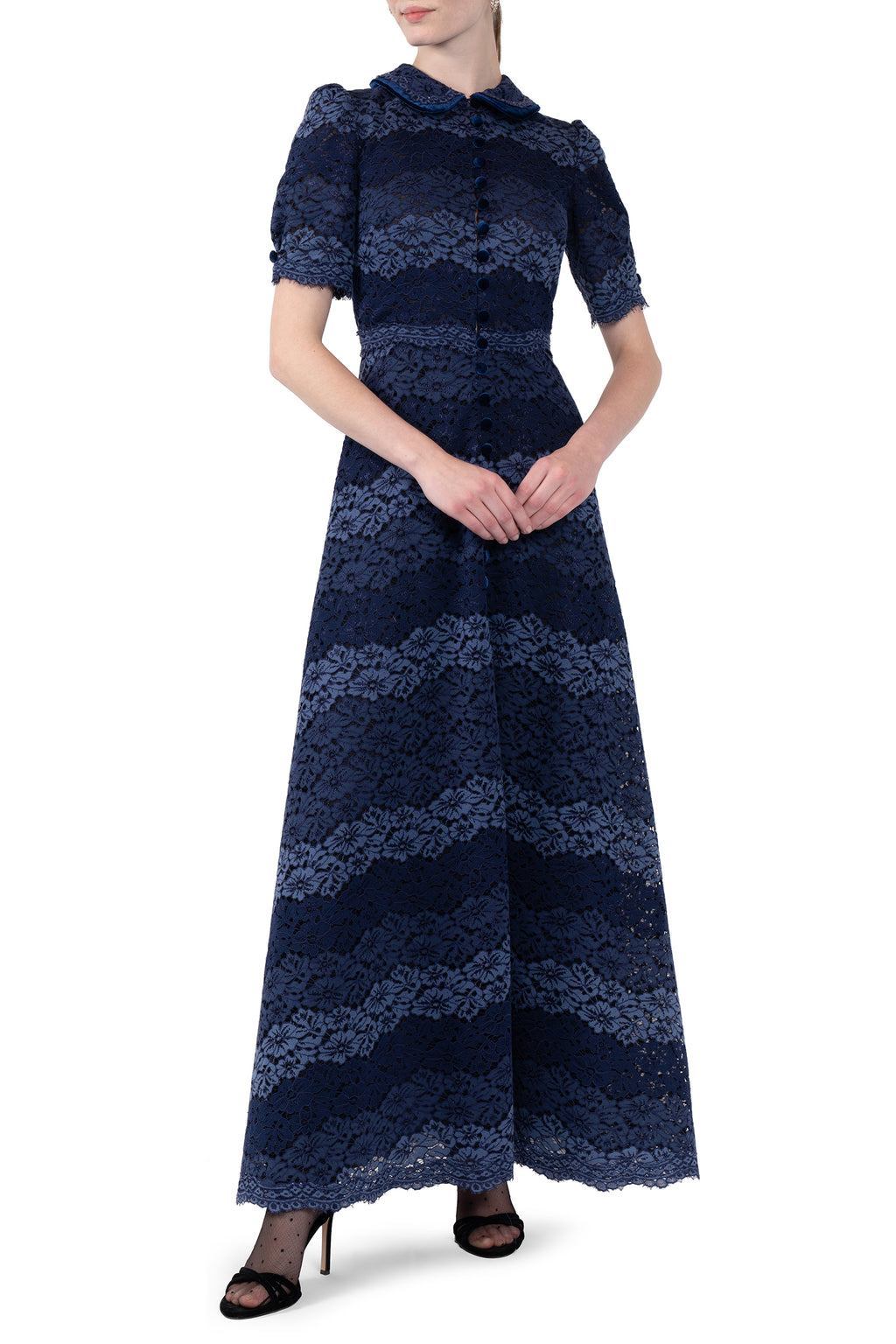 Striped Lace Dress With Band