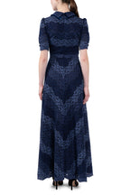 Striped Lace Dress With Band