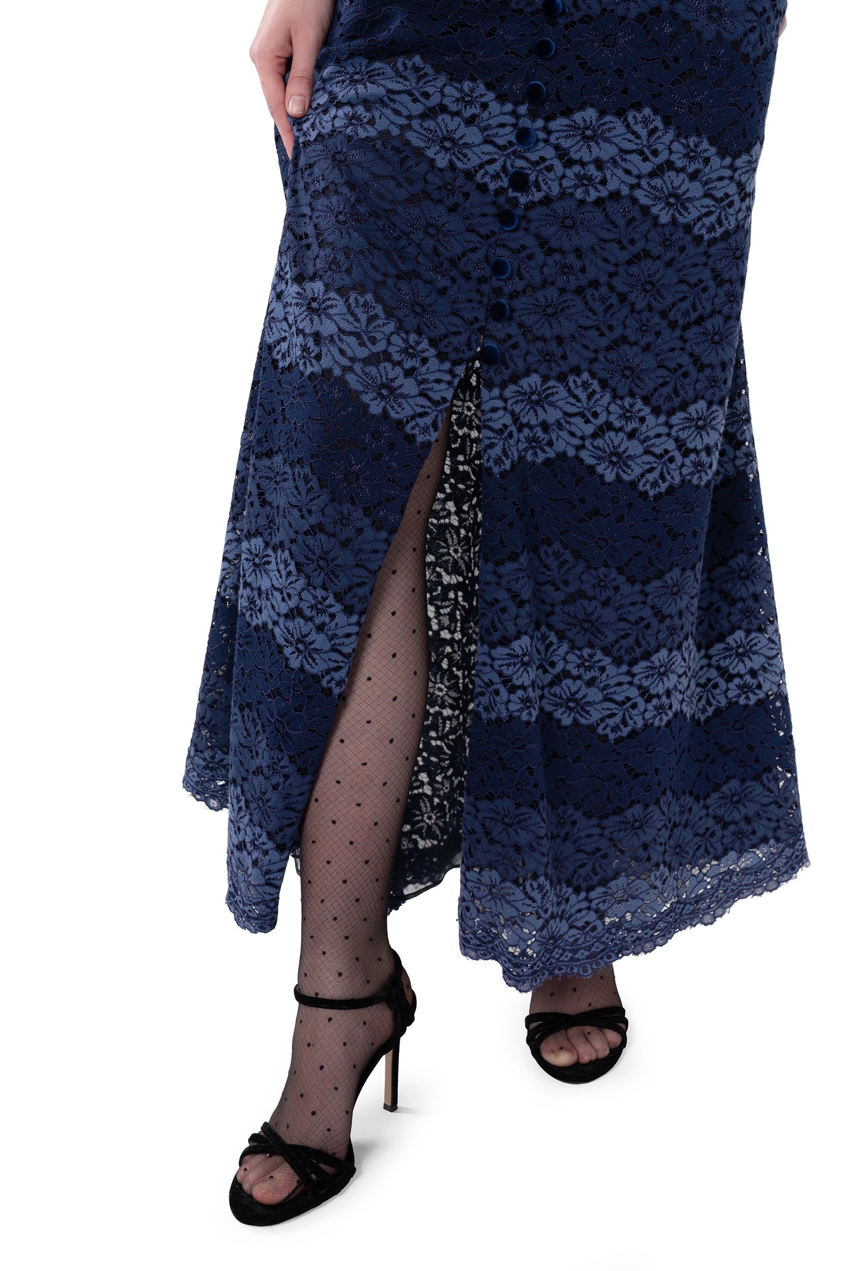Striped Lace Dress With Band