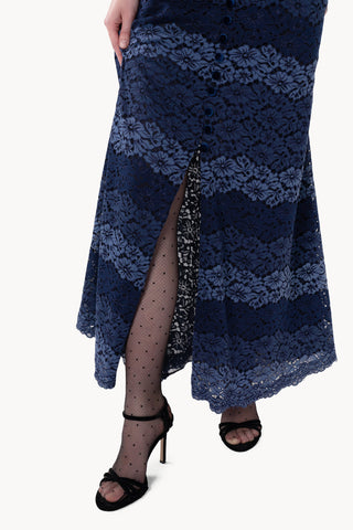 Striped Lace Dress With Band