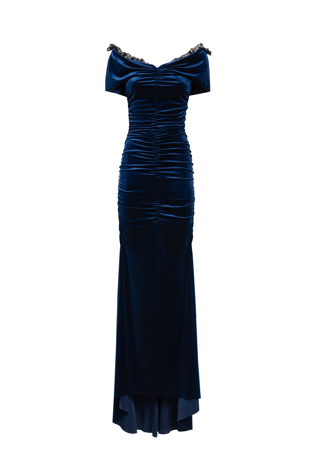 Stretch Velvet Draped Dress