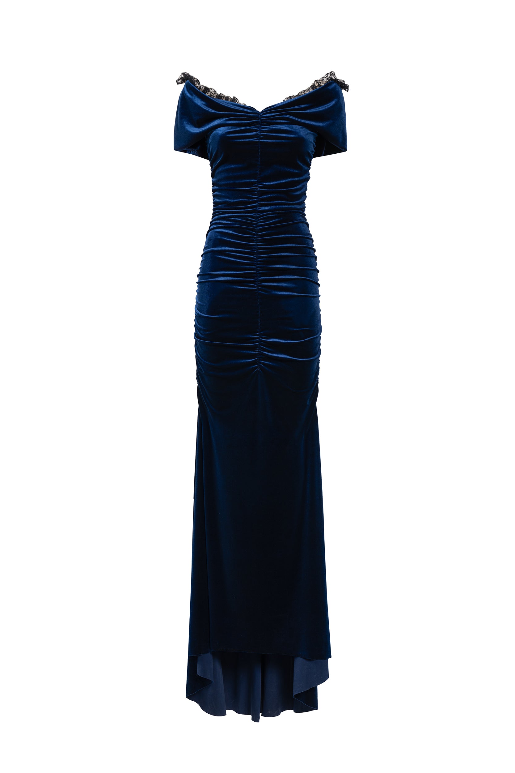 Stretch Velvet Draped Dress