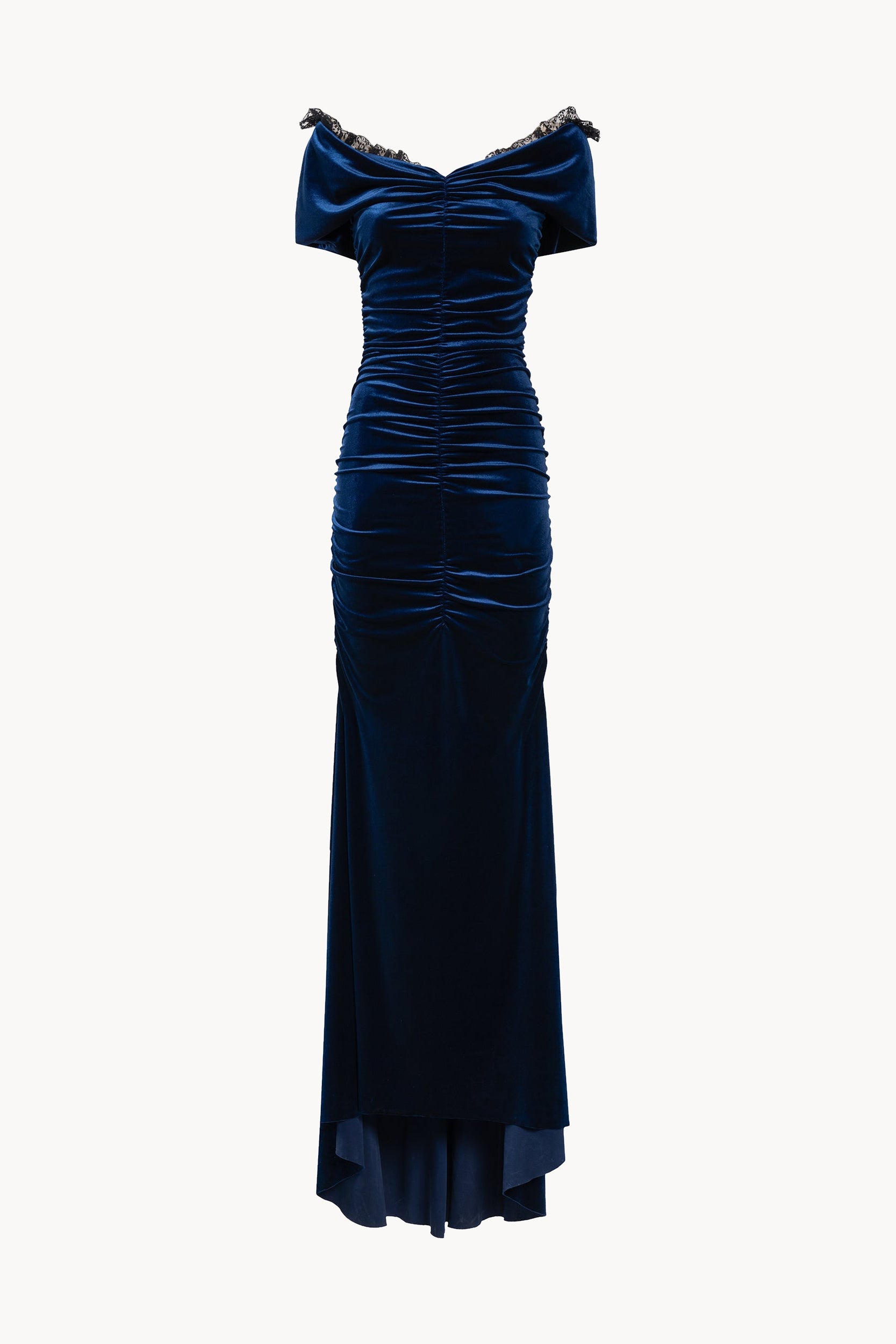 Vestito drappeggiato in velluto stretch