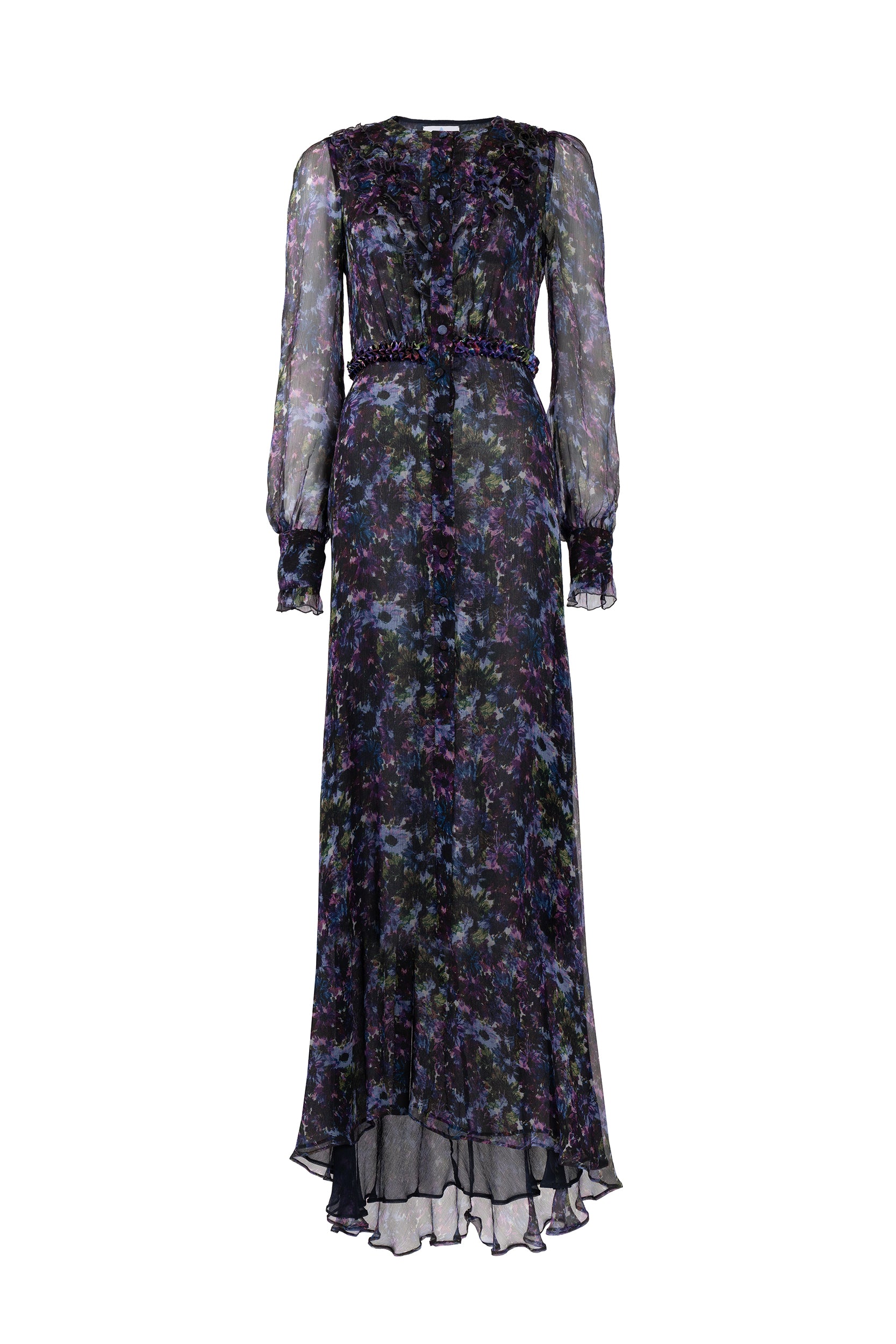 Abito lungo fluido in chiffon