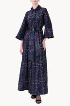 Brocade Dress With A Collar
