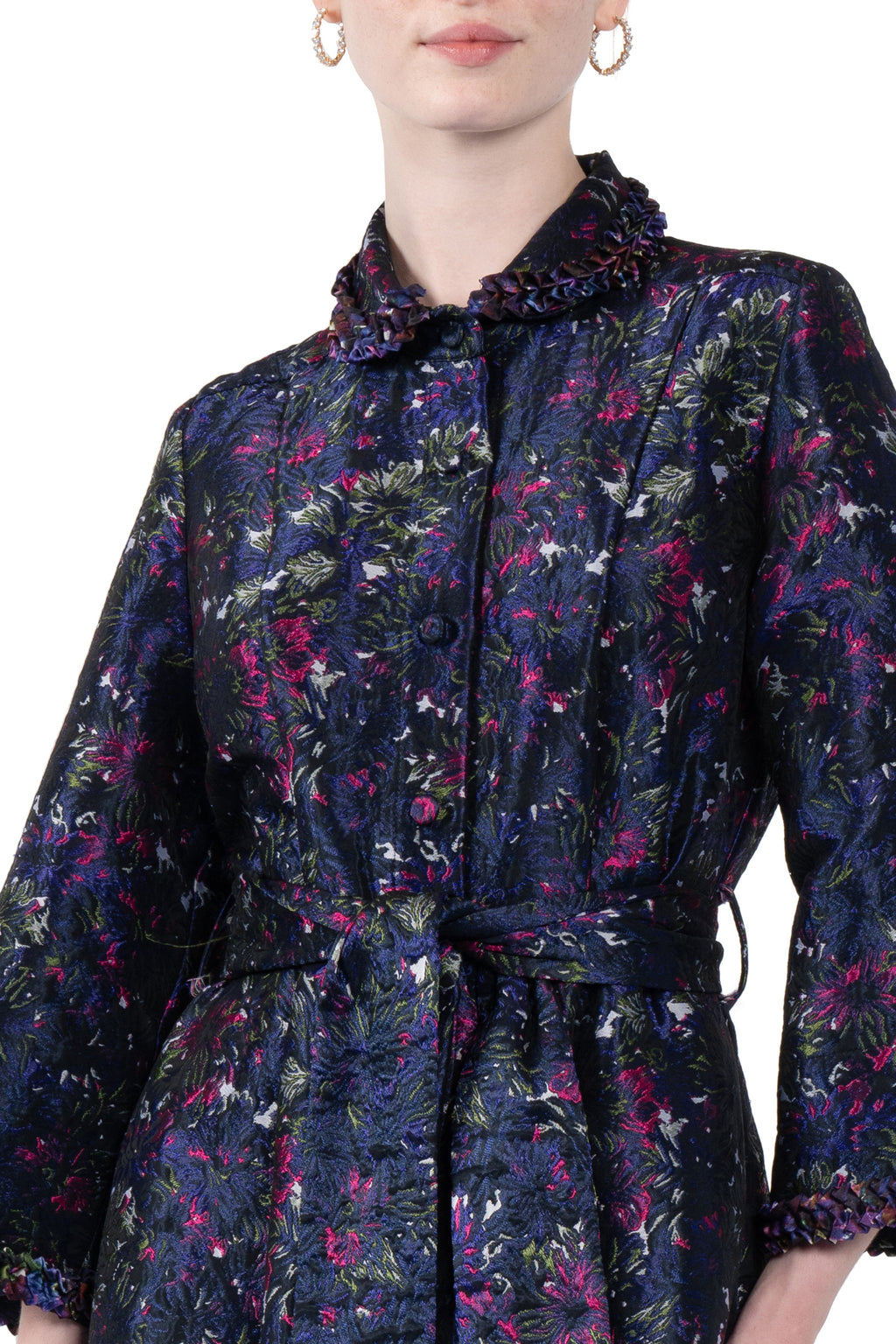 Brocade Dress With A Collar