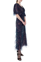 Scoop Necline Sequin Dress With Fringes