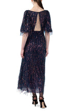 Scoop Necline Sequin Dress With Fringes