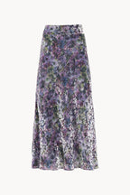 Printed Floral Velvet Devore' Skirt