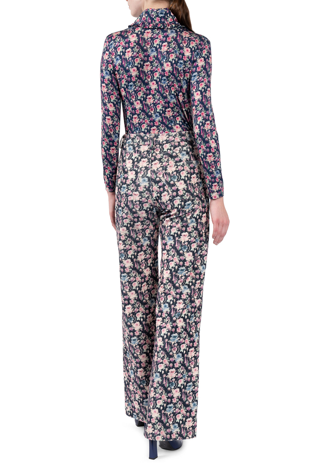 Printed Corduroy Palazzo Pants