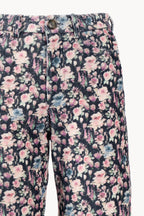 Pantaloni palazzo in velluto a coste stampato