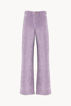 Pantaloni palazzo in velluto a coste lilla
