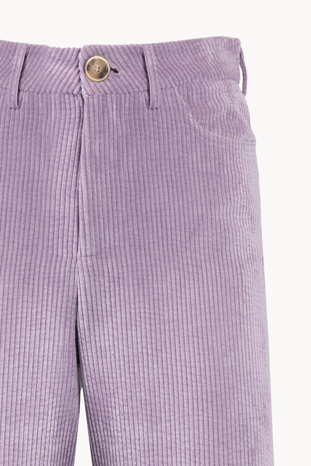 Pantaloni palazzo in velluto a coste lilla