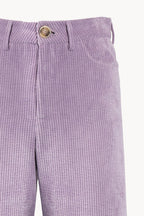 Pantaloni palazzo in velluto a coste lilla