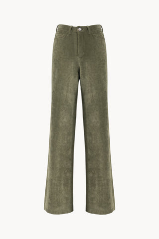 Pantaloni palazzo in velluto a coste verde
