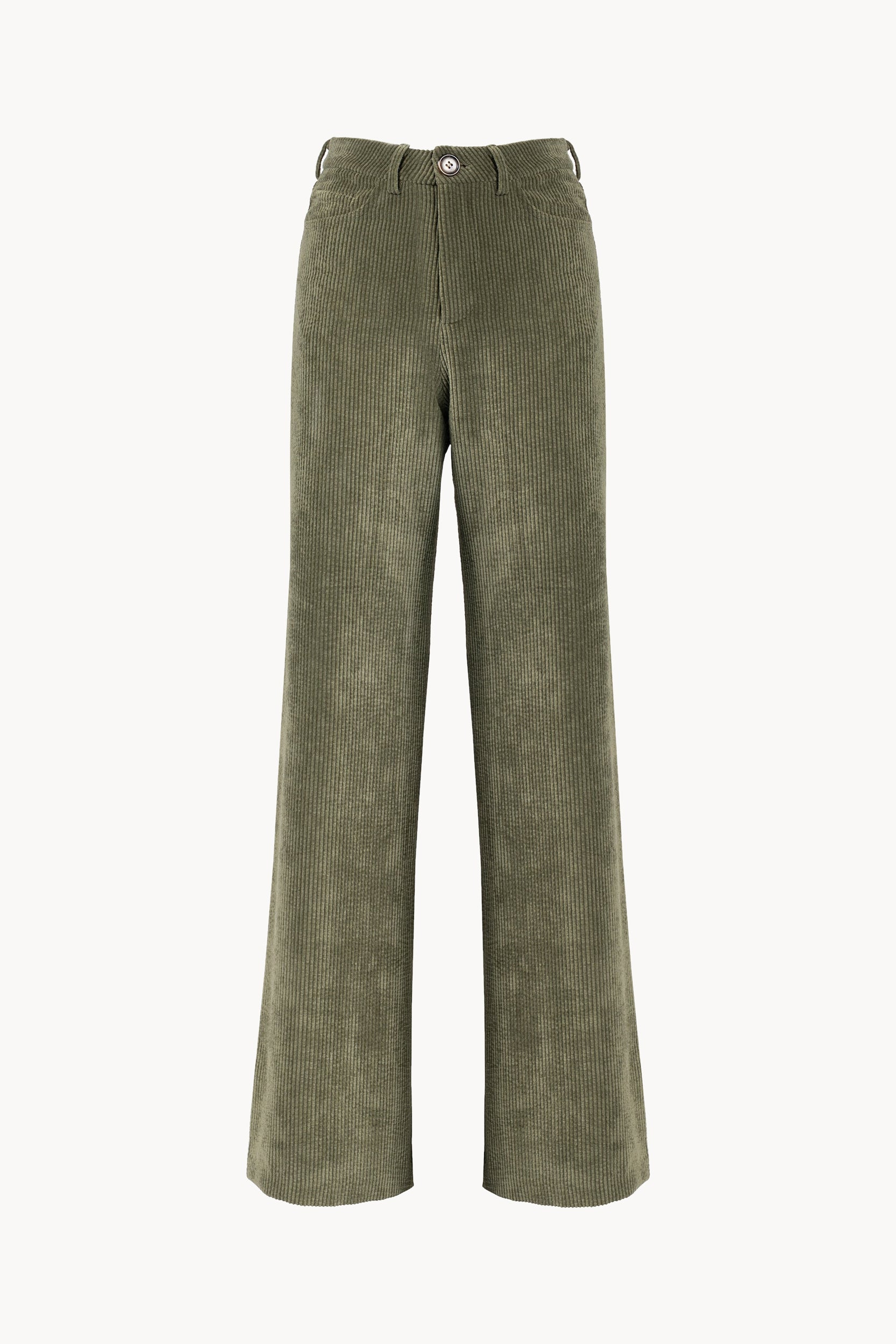 Pantaloni palazzo in velluto a coste verde