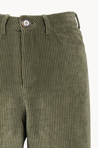 Pantaloni palazzo in velluto a coste verde