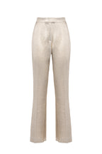 Pantaloni in lana lurex con frange
