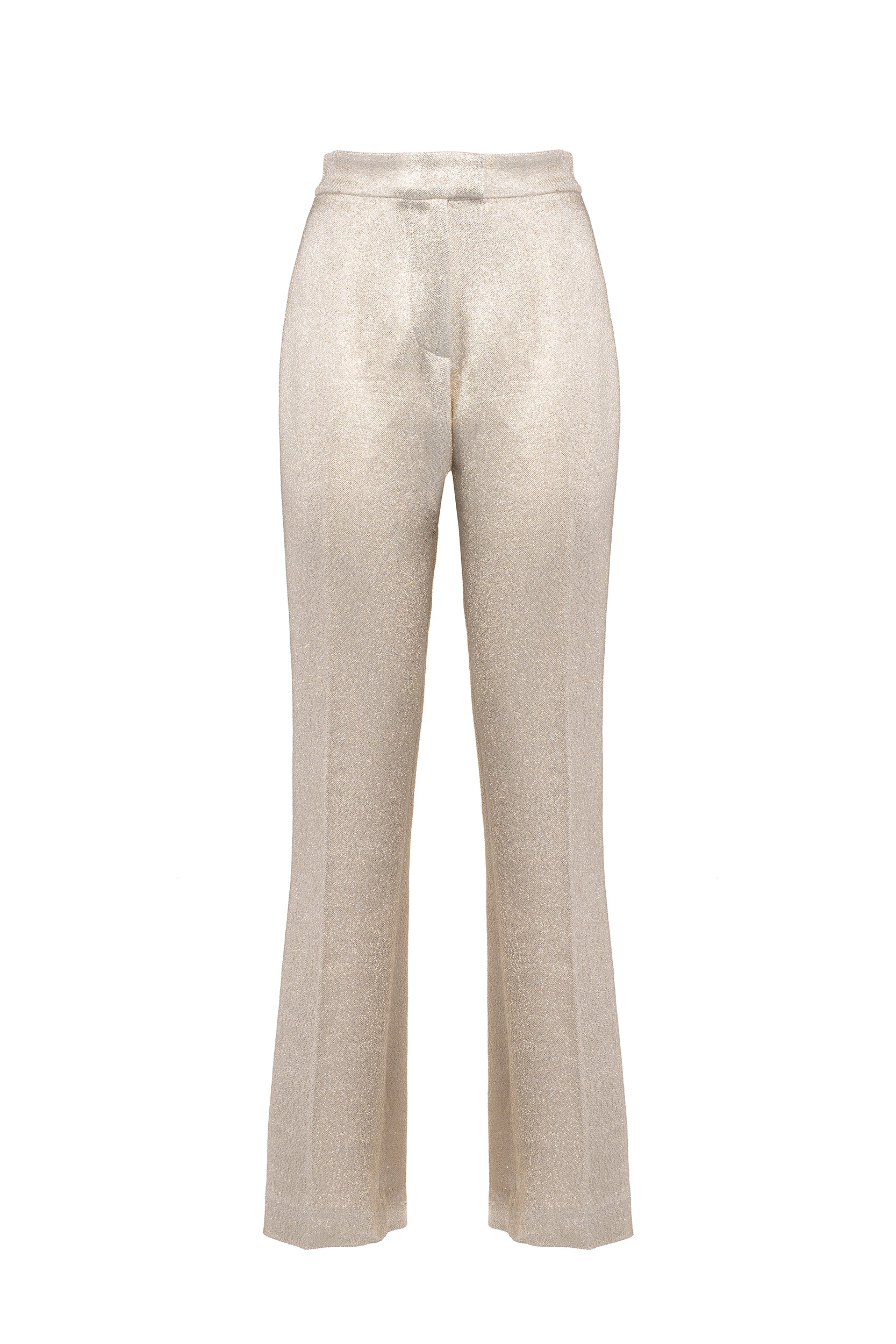 Pantaloni in lana lurex con frange