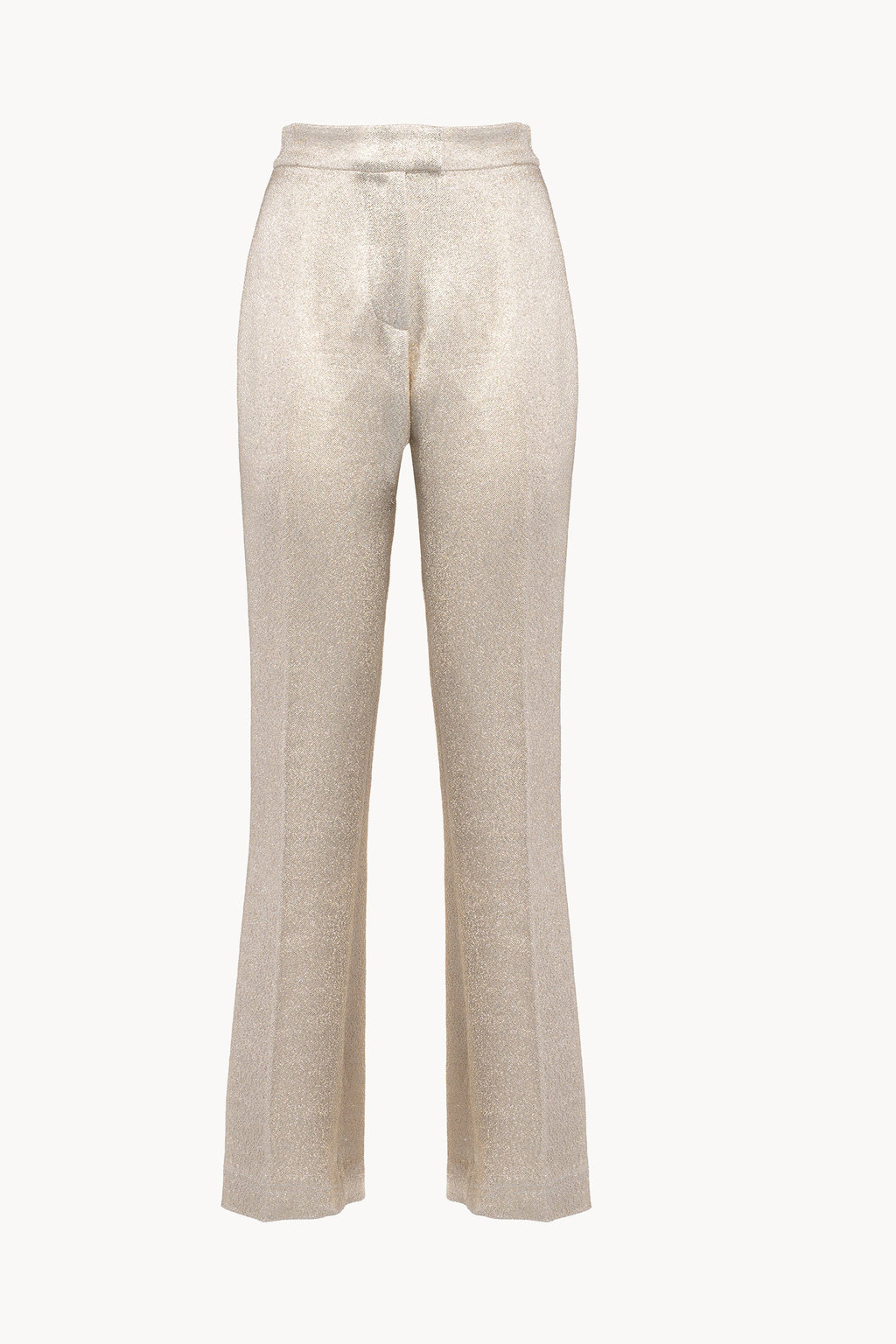 Pantaloni in lana lurex con frange