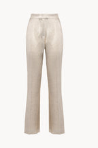 Pantaloni in lana lurex con frange