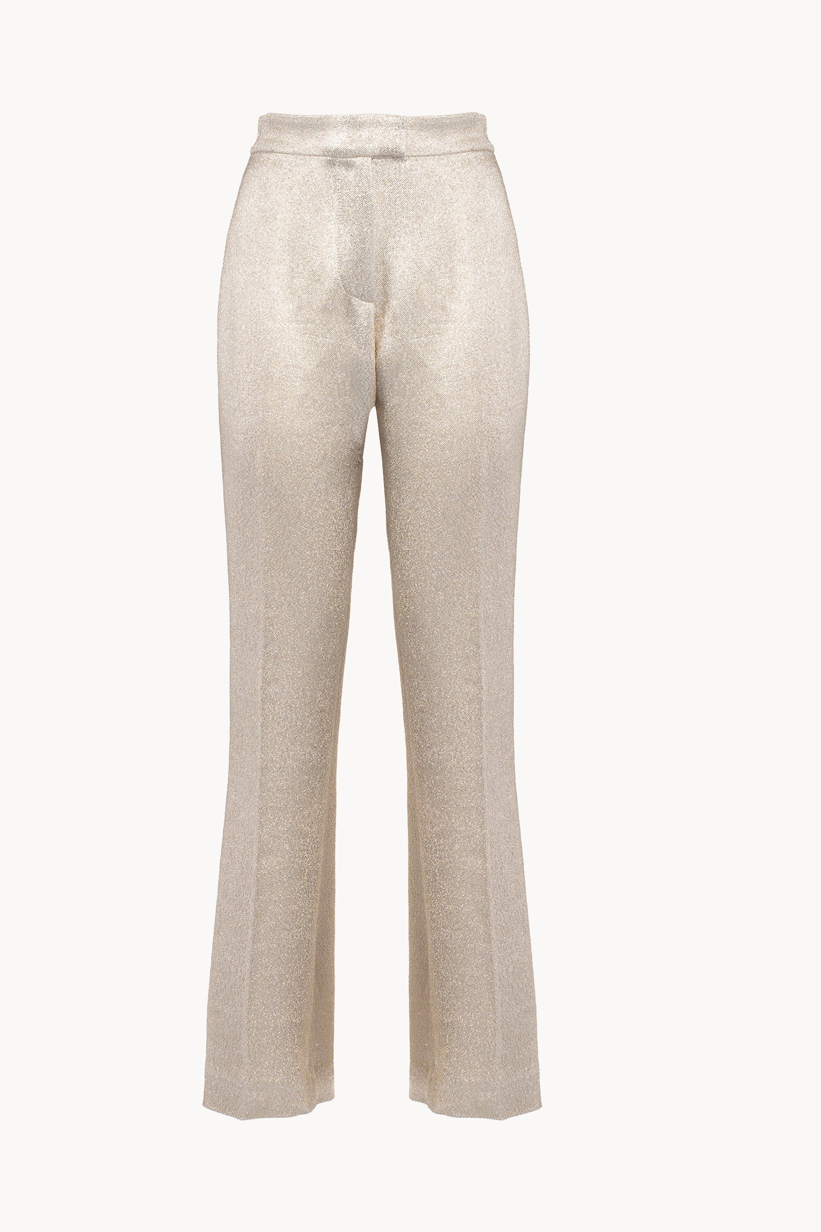 Pantaloni in lana lurex con frange