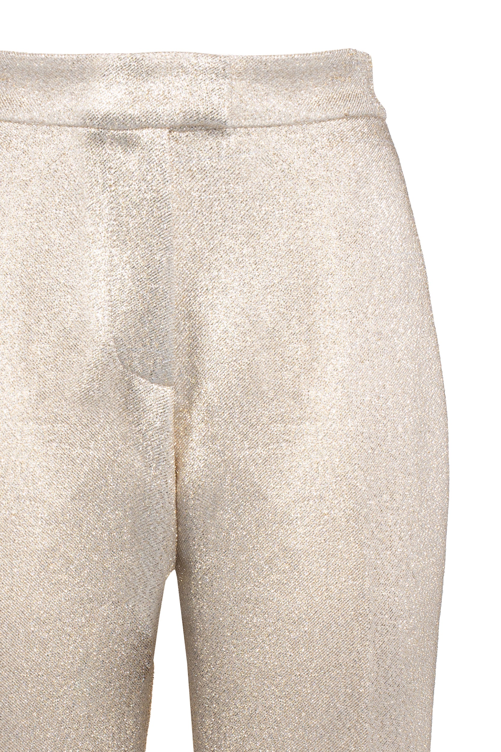 Pantaloni in lana lurex con frange
