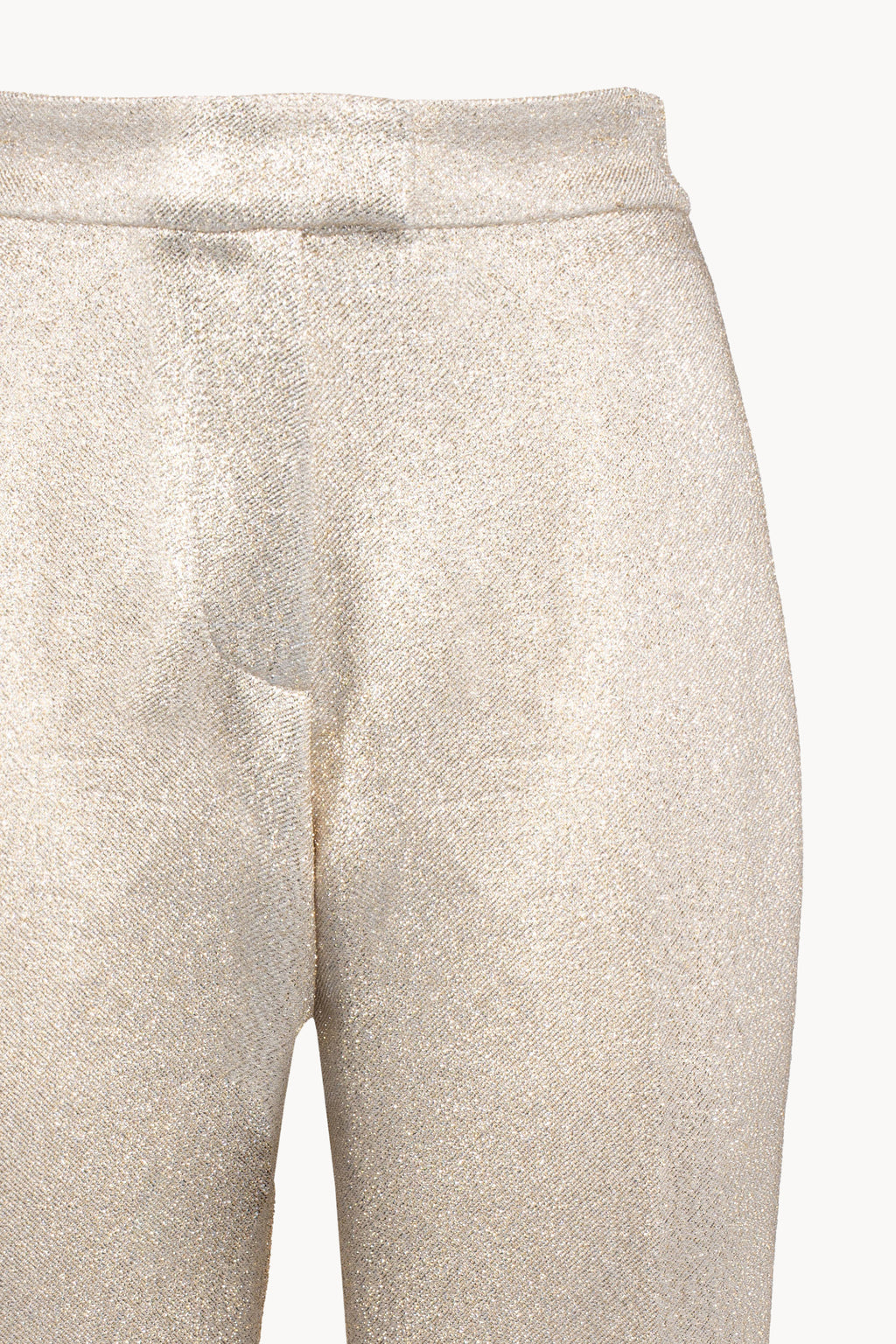 Pantaloni in lana lurex con frange