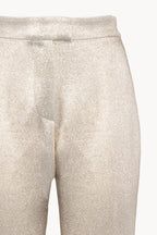 Pantaloni in lana lurex con frange