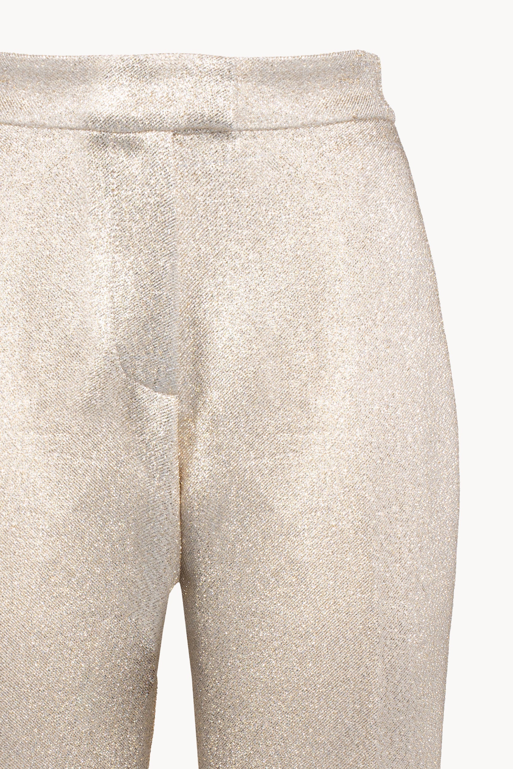 Pantaloni in lana lurex con frange