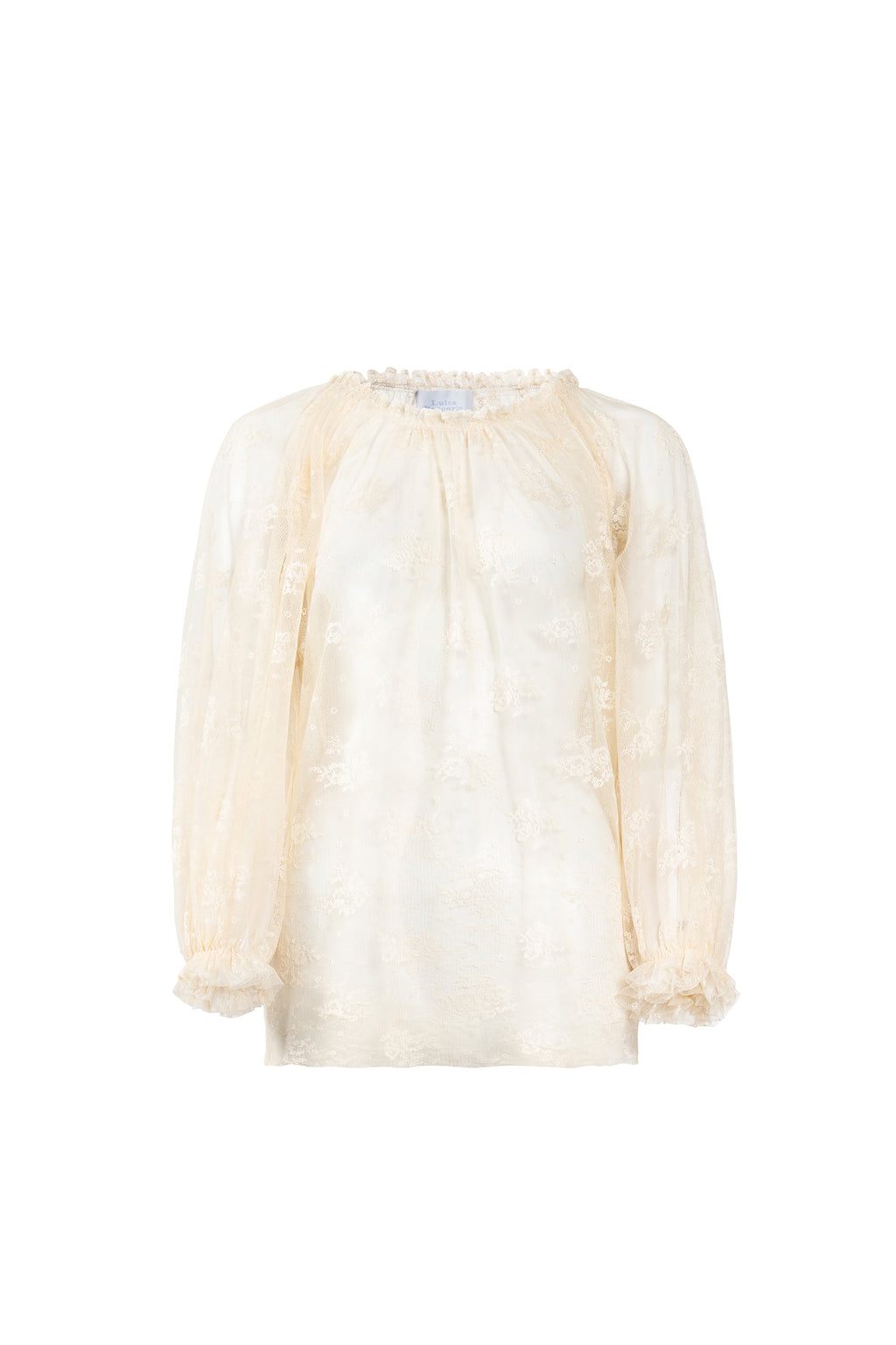 Camicia in pizzo con scollo barca