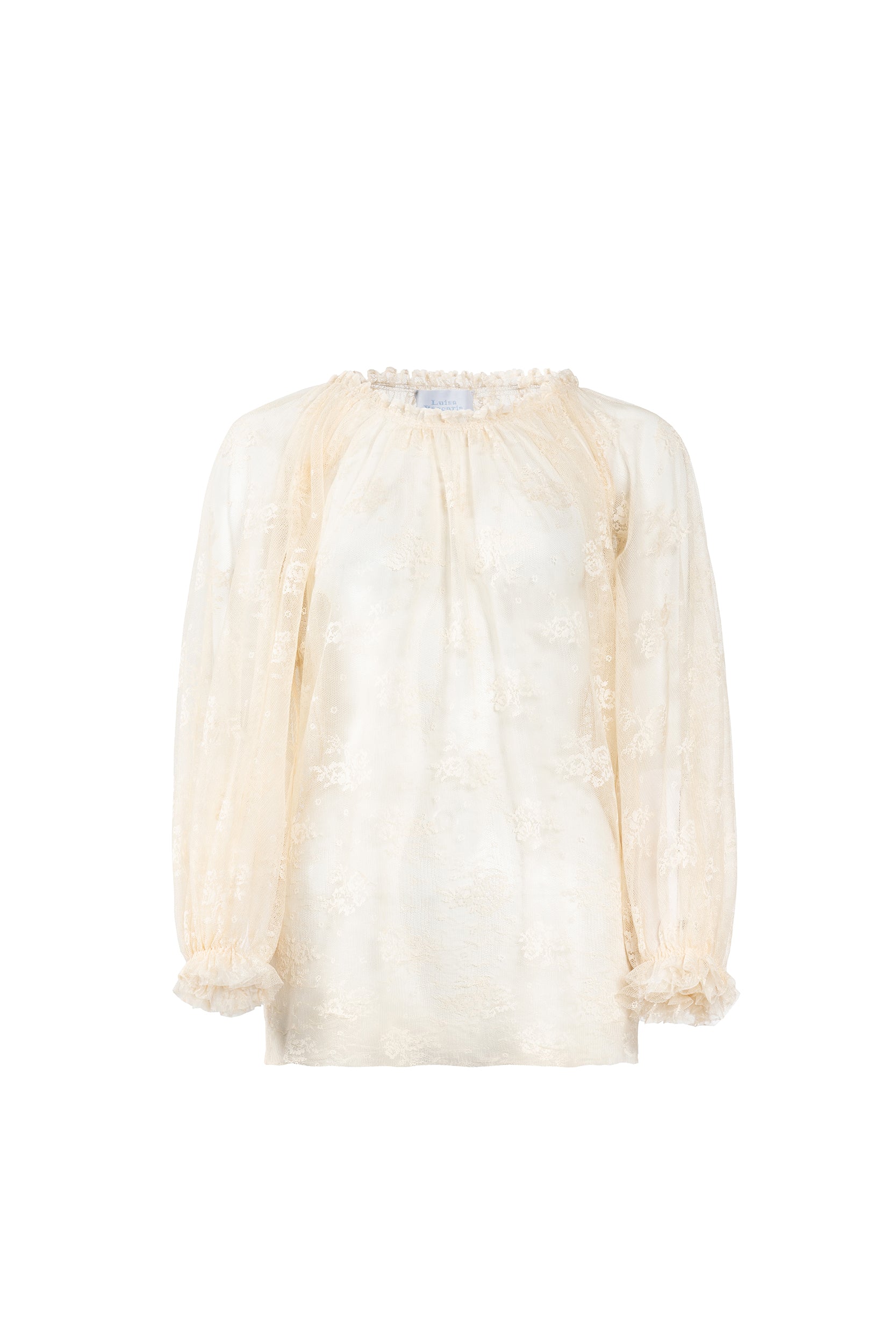 Camicia in pizzo con scollo barca