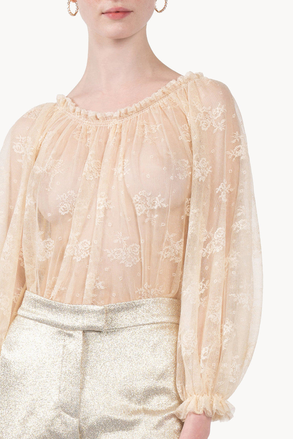 Boat Neck Lace Shirt