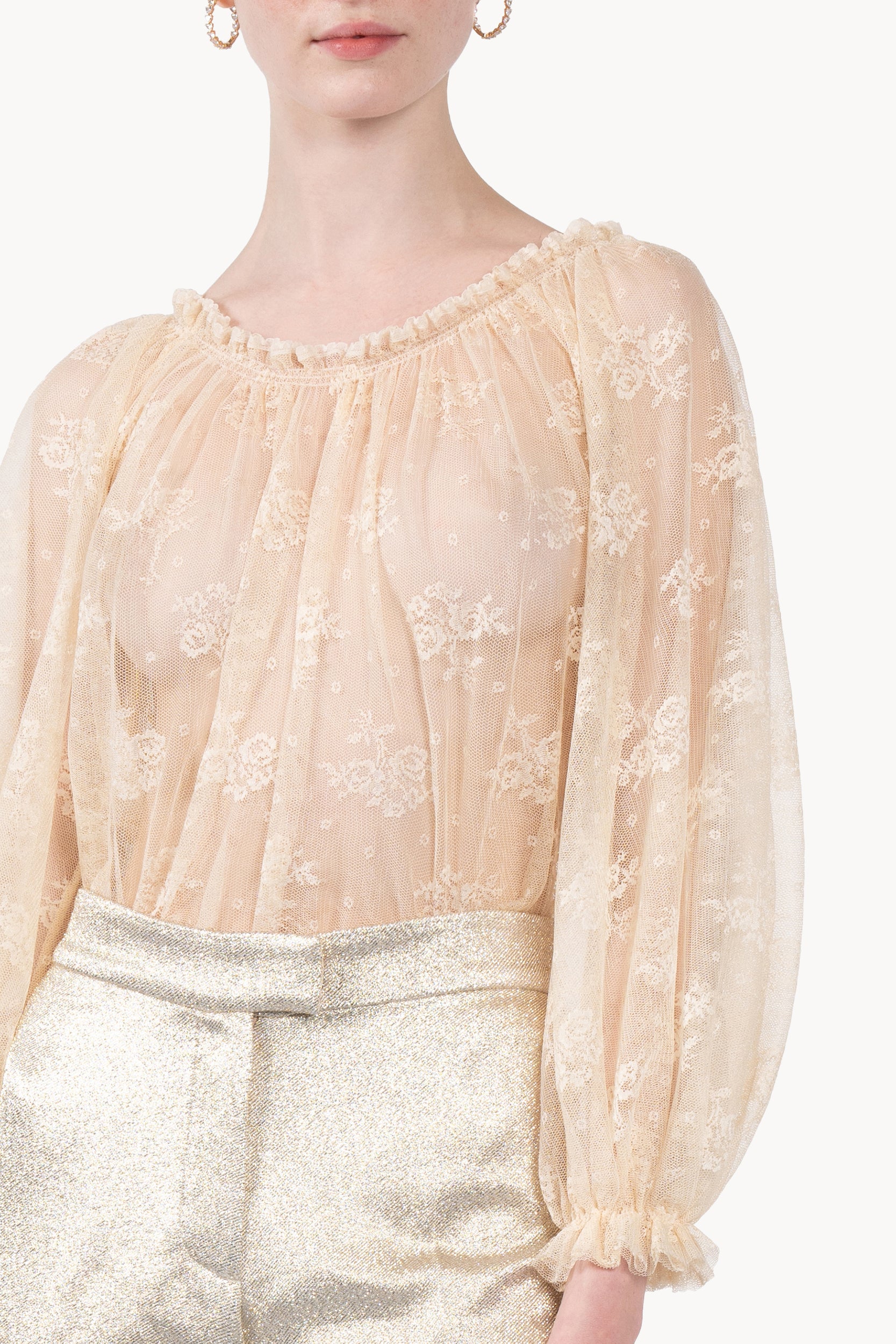 Boat Neck Lace Shirt