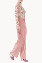 Wild roses cream printed jersey turtleneck