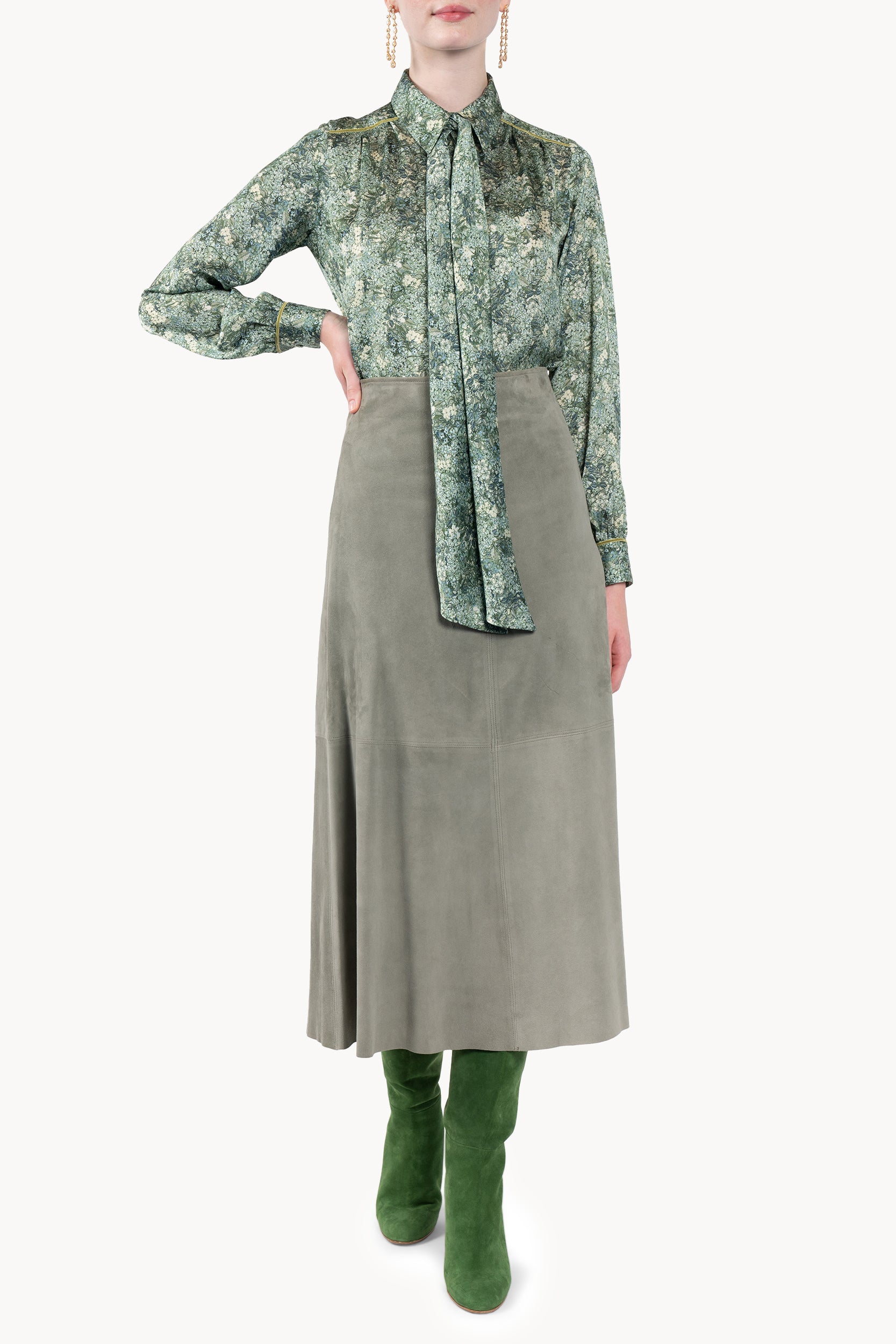 Camicia stampata in raso