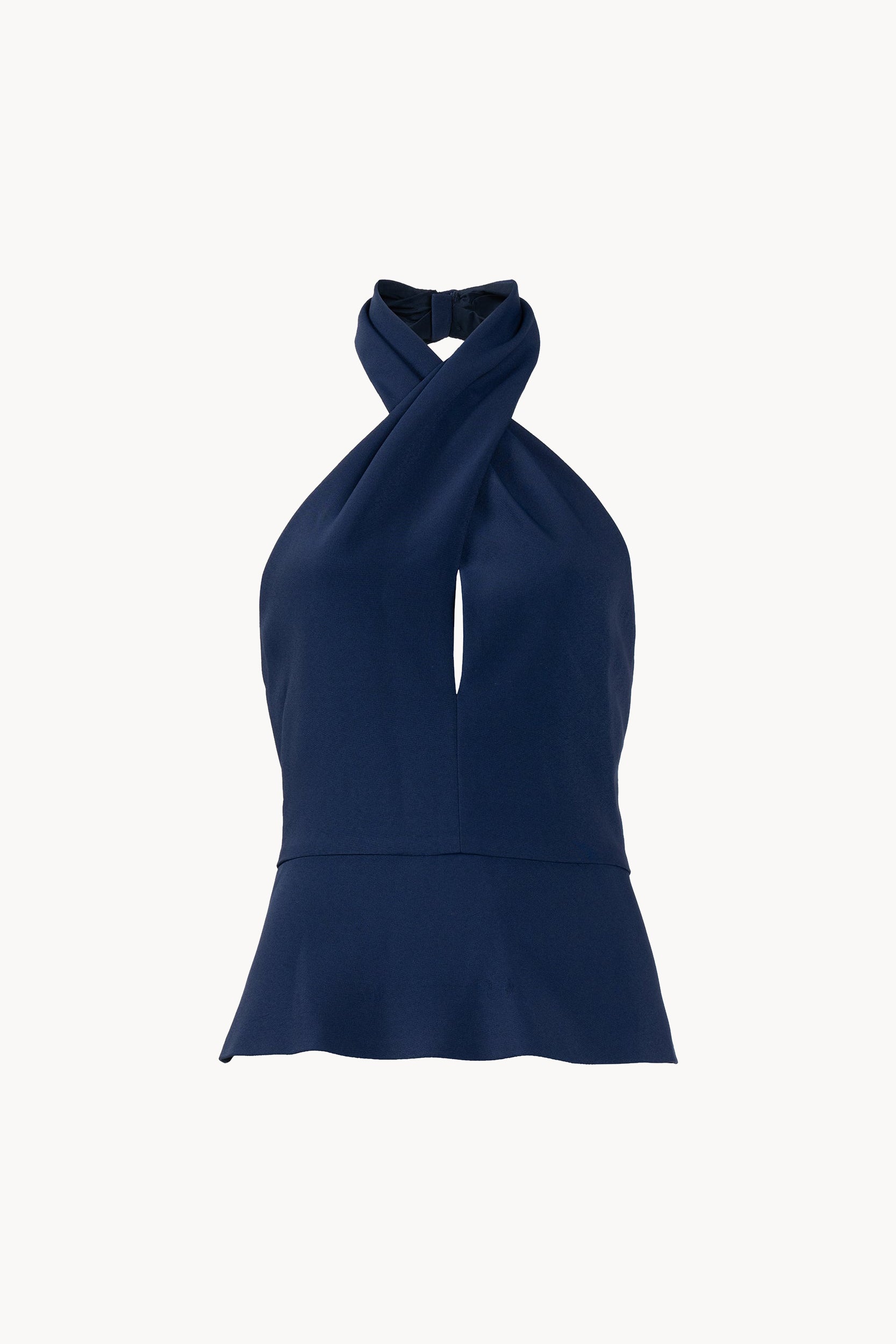 Top in cady stretch con scollo halter