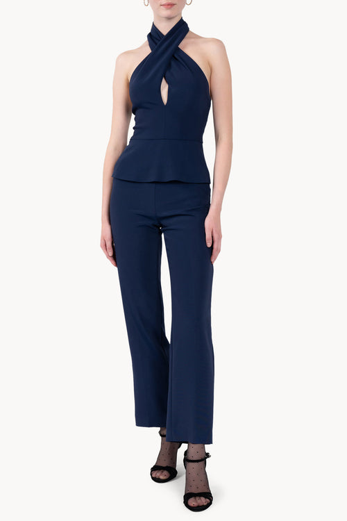 Pantaloni cigarette in cady stretch