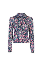 Polo in jersey stampato con micro fiori