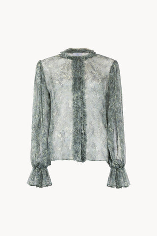 Camicia in chiffon stampato con micro fiori