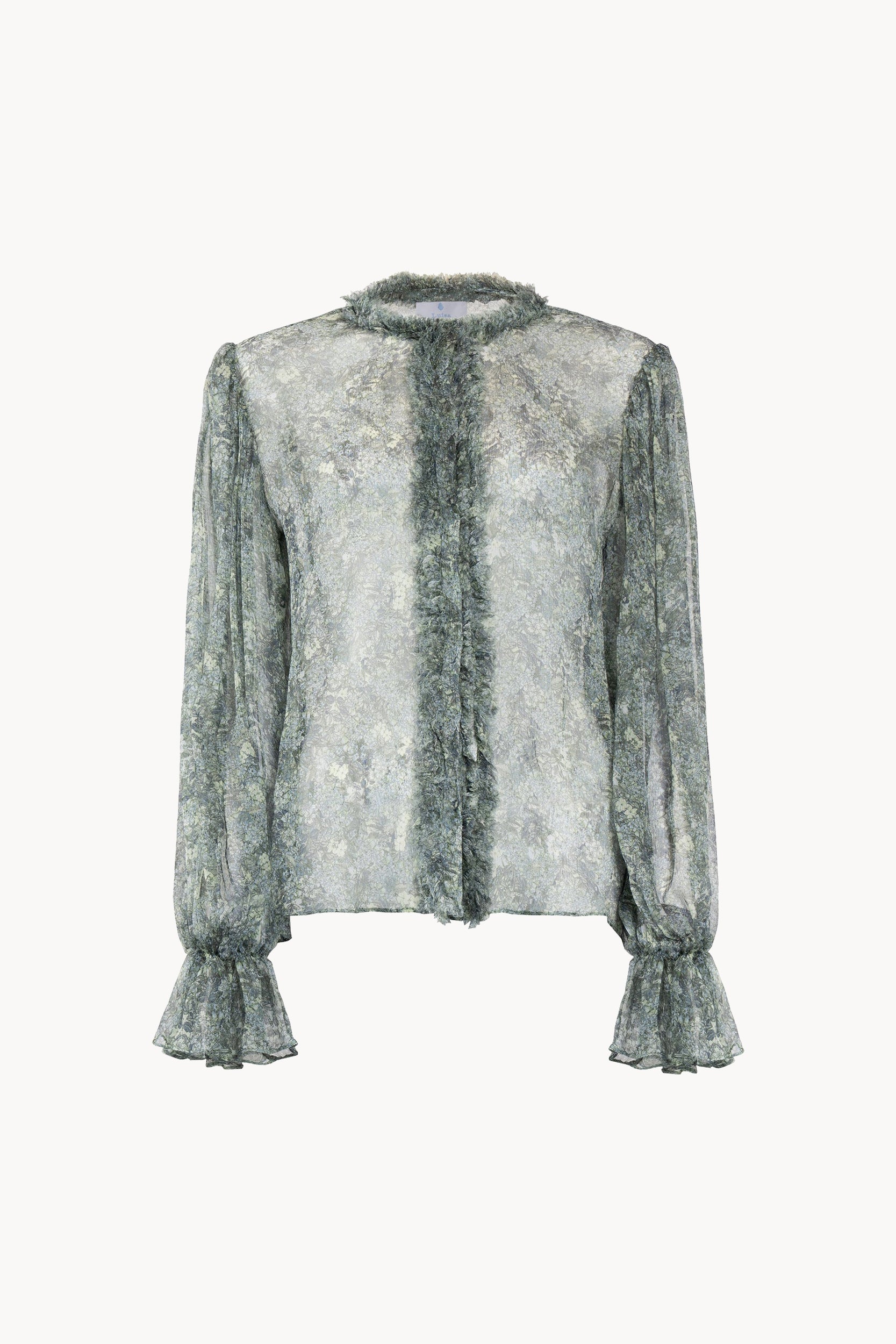 Camicia in chiffon stampato con micro fiori