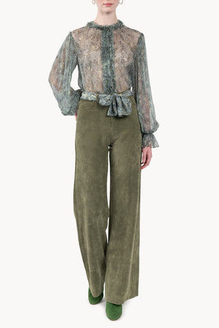 Camicia in chiffon stampato con micro fiori
